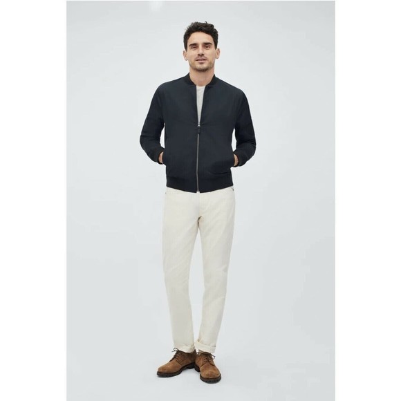 Bonobos The Boulevard Mens S Water Repellent Collar Bomber Jacket BLACK $189 - Picture 2 of 8